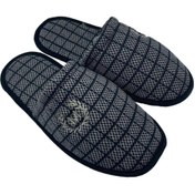 Resim ENS TERLİK Erkek Kareli Desen Gri Renk Ev Terliği 