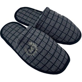 Resim ENS TERLİK Erkek Kareli Desen Gri Renk Ev Terliği 