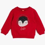 Resim Kız Bebek İşlemeli Sweatshirt 