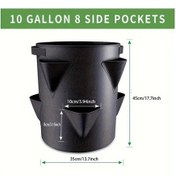 Resim Gateesat Siyah 10 Galon Dikim Torbasi Pencere Ve Sap Patates Domates Gül Biber 