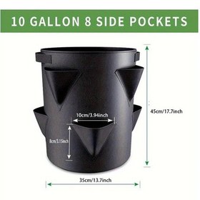 Resim Gateesat Siyah 10 Galon Dikim Torbasi Pencere Ve Sap Patates Domates Gül Biber 