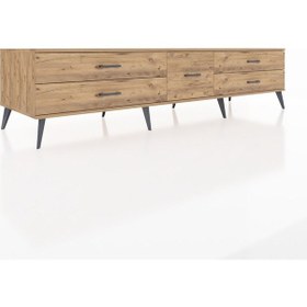 Resim Kronos Tv Ünitesi 5 Çekmeceli 220x59x51 Çam-antrasit/çam Antrasıt/atlas Çam - Atlas Çam 
