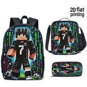 Resim Userfriendly11 Siyah 3lü Okul Çantası Seti Unisex Büyük Kapasiteli Sırt Çantası My World Pixel Style Siyah 