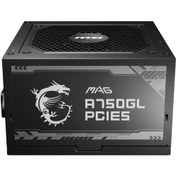 Resim MSI Mag A750gl Pcıe5 750w 80 Gold Power Supply 