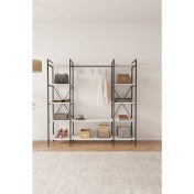 Resim Mobitopya Nilamu Elbise Dolabı / Metal Aksamlı / Beyaz/ Açık Dolap / Organizer / Askılık 