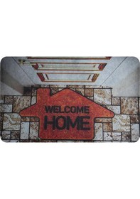 Resim Welcome Home Baskılı Kaliteli Kauçuk Kapı Önü Paspası 