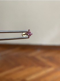 Resim 316 L Cerrahi Çelik Dudak Piercing Kıkırdak Helix Tragus Conch Piercingi Yıldız Piercing Mor 