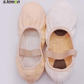 Resim Bale Ayakkabısı, Pamuk Kanvas Bölünmüş Taban Yoga Jimnastik Bale Dans Terliği Çocuklar Kadınlar için 