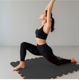 Resim Tatami Zemin Çocuk Odası Halı Ses Yalıtımlı Karo Mat Siyah 50cm 