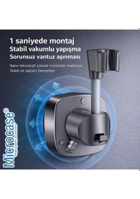 Resim Microcase Vakumla Yapışan Duş Başlığı Tutucu Duş Askısı Al5445 Gri 