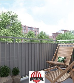 Resim 9.5 Metre X 60 Cm Gri Renk Polyester Balkon Demiri Brandası Su Geçirmez 1.sınıf 650g Çok Renkli 