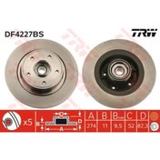 Resim TRW DF4227BS FREN DİSKİ ARKA LAGUNA II 01- RULMANLI DÜZ 274mm 