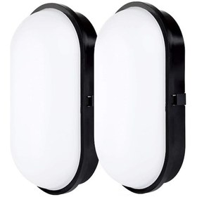 Resim 2adet Su Geçirmez 20w Siyah Kasa Gün Işık 4200k Bahçe Teras Banyo Gün Işığı 