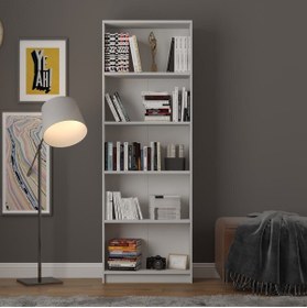 Resim Asra Trend 5 Raflı (5 BÖLMELİ) Kitaplık Çalışma Odası Ofis Modern Dekoratif Kitaplık 