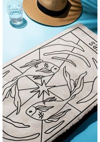 Resim Dijital Baskı Plaj Deniz Havlusu Balık Burcu Desenli Peştamal Hvl0049 Renkli 