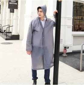 Resim Genel Markalar Kadın Gri Kapüşonlu Çıtçıtlı Eva Mavi Yağmurluk 