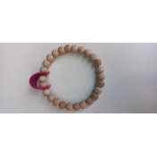 Resim Whisper Concept Ahşap Boncuklu Yuvarlak Deri Askılıklı Banyo Havluluğu 