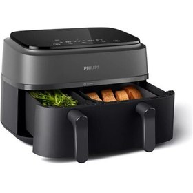 Resim Philips Airfryer Yeni Nesil Çift Hazneli Yağsız Hava Fritözü (9 Litre) 