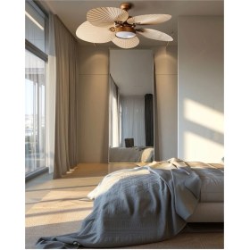 Resim Altın Renkli Işıklı Tavan Vantilatörü,uzaktan Kumandalı, Zamanlayıcılı, LED Aydınlatmalı 