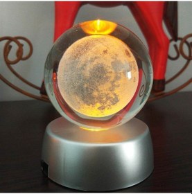Resim Dolunay Ay Gezegen Işıklı 6 Cm Çapında Cam Kristal Küre 