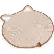 Resim Gobypet Jüt Kulaklı Yuvarlak Kedi Köpek Mama Yatak Önü Paspası Hasır Kedi Matı 40 x 40 CM 