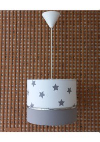 Resim 525 Yıldızlı Gri Genç Bebek Ve Çocuk Odası Avize Sarkıt 