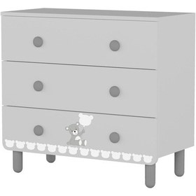 Resim Meltem Kids Sweet Bear Bebek Ve Çocuk Odası Üç Çekmeceli Şifonyer Beyaz 