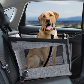 Resim Yüksek kaliteli rahat ve araba koltuğu köpek kulübesi evcil hayvan kafesi katlanabilir ve nefes alabilen araba ızgarası araba köpek sepeti 