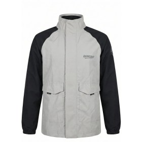 Resim Motokit Beyaz-Siyah Suya Dayanıklı Alt Üst Motosiklet Yağmurluk Seti–taşıma Kılıflı, Oxford Kumaş Membranlı 