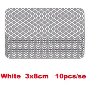 Resim Beyaz 10 Adet Araba Tampon Yansıtıcı Çıkartmalar Yansıtıcı Uyarı Şerit Bant Güvenli Reflektör Çıkartmalar Çıkartmaları 