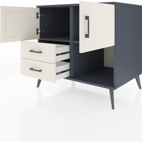 Resim Kronos Şifonyer 2 Raflı 2 Çekmeceli 2 Kapaklı 88x59x80 Antrasit-aytaşı Aytaşı 