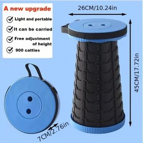 Resim Techbloom 1 Adet Hafif Portatif Katlanır Mavi Ve Siyah Kamp Hiking Balıkçılık Taburesi Ahşap 