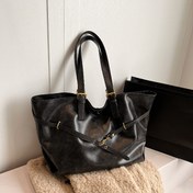 Resim Kadınlar İçin Büyük Kapasiteli El Çantası, İc Kilitli, Altın Tonu Donanım (Menteşeler/Kilitleme) - Kahve Kahverengi, Siyah, Şık ve Günlük Profesyonel Kullanım İçin, İş, Şehir Stili Tote 