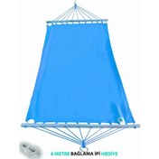 Resim Kumaş Hamak Çift Kişilik Mavi Renk Mavi 