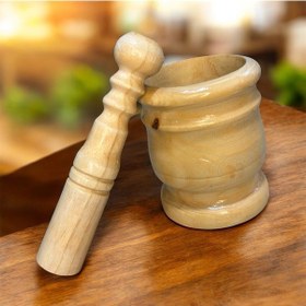 Resim Ahşap El Sanatlar Ahşap Sarımsak Dövme Kasê Ve Tokmak 