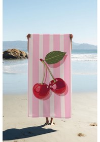 Resim Dijital Baskı Plaj Deniz Havlusu Kiraz Desenli Peştamal Hvl0160 Renkli 