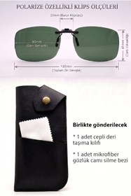 Resim Belletti Polarize Büyük Boy Güneş Gözlük Klipsi Hafif Mekanizmalı epk17 
