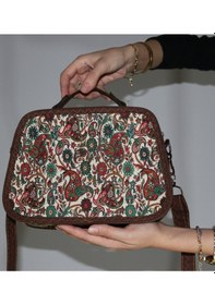 Resim Pujiva Omuz Çantası, Kol Çantası, Etnik Tarz Kilim Desenli, Askılı Çanta, Günlük Çanta En 25 Bo 19 D 8 Bej 