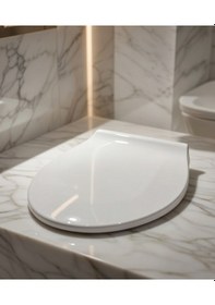 Resim Klozet Kapağı Yavaş Kapanır Akdeniz Kapak Klasik Kaan Beyaz 