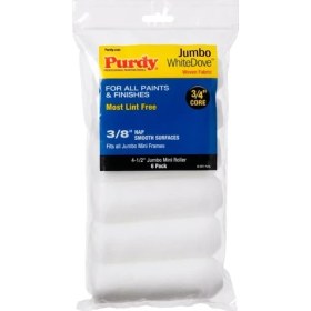 Resim Jumbo Mini Rulo Kapağı, Beyaz Güvercin, 4-1/2 x 3/8 Inç, 6'lı Paket. 