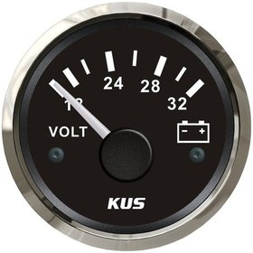 Resim KUS Voltmetre Göstergesi Siyah 24V 52 MM 