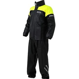 Resim ForteGT 1134 Pvc Reflektörlü Yağmurluk Alt-Üst Takım Siyah Sarı 