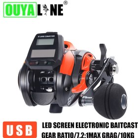 Resim OUYALINE LED Ekranlı Elektronik Baitcasting Olta Makinesi, USB & Solar Şarjlı, 7.2:1 Drag Sistemi, 10kg Tuzlu Su Atış, 7+1BB, 7.2:1 Dişli Oranı, 7.2:1 Drag Oranı, Olta Malzemesi Kutusu, Balıkçılık Ekipmanı/aksesuar ve Ekipman 