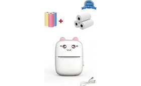 Resim MiraLive Mini Fotoğraf Yazıcı Kablosuz Etiket Yazıcı Baskı Makinesi Ios Android Uyumlu Termal Printer Pembe 