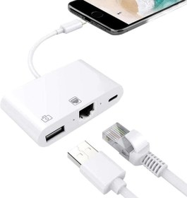 Resim iPhone iPad Lightning Gigabit Ethernet Kamera Şarj Adaptörü NK107 