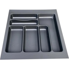 Resim Dizaynaks Versa Antrasit Dokulu Çekmece Içi Kare Plastik Kaşıklık 43 x 49 