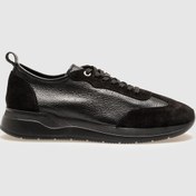 Resim Hakiki Deri Siyah Süet Bağcıklı Erkek Spor Ayakkabı - Siyah 