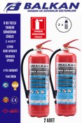 Resim Balkan Ticaret 6 kg tozlu yangın söndürme cihazı +levha+askı aparatı 2 adet 