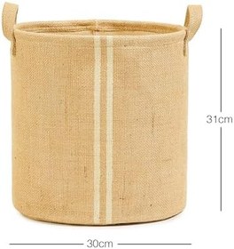 Resim Ocean Home Textile Çizgili Jüt Sepet 30 x 31 cm 