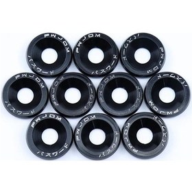 Resim Hightower 10 Adet M6 Jdm Çamurluk Kaporta Motor Çekiç Vidaları Siyah 